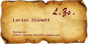 Lorisz Zsinett névjegykártya